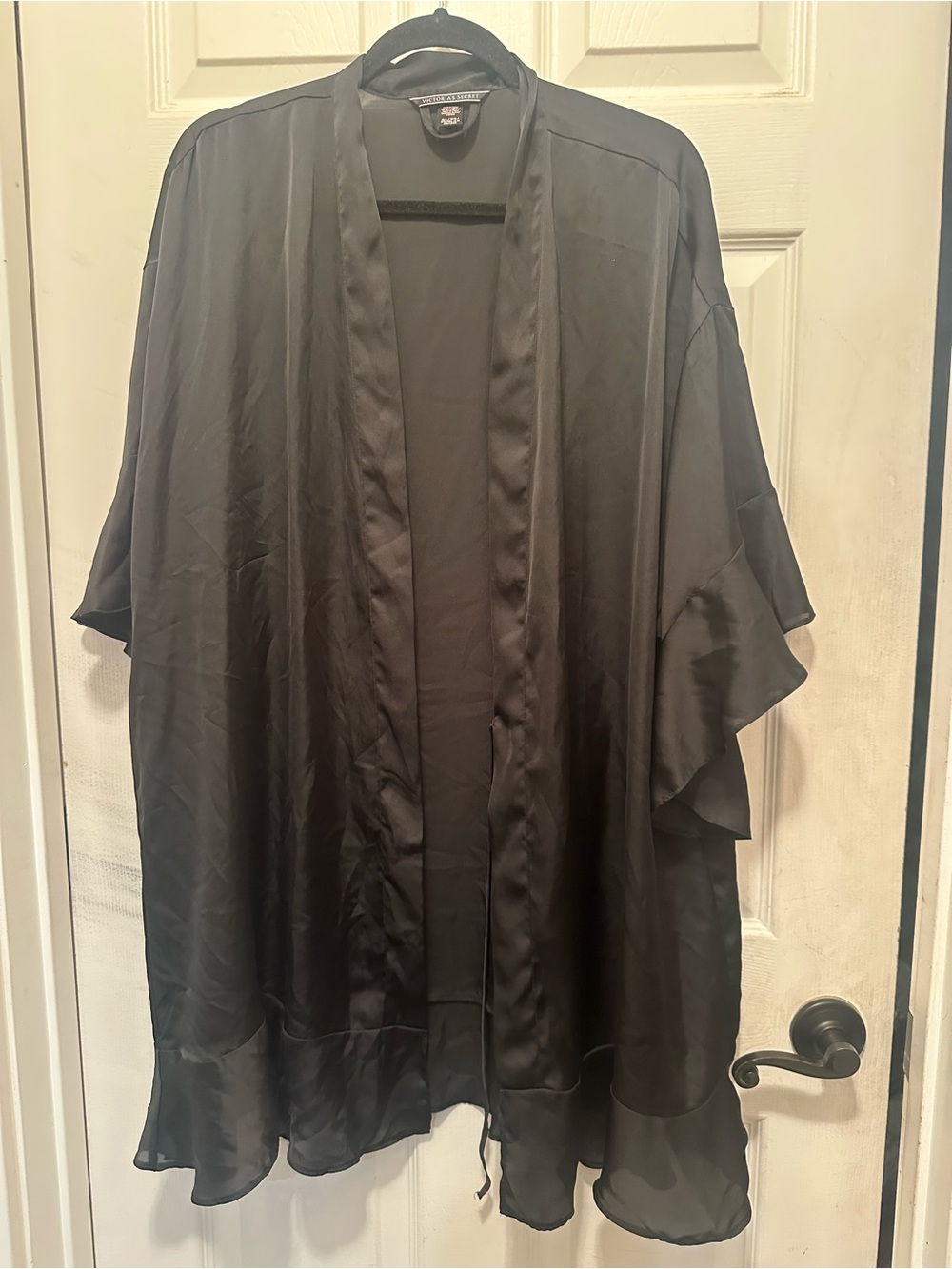 Victoria's Secret Black Satin Ruffle Robe - Picture 5 of 5